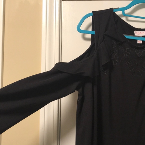 Black, maternity Isabel, cold-shoulder, dress - Picture 2 of 4